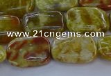 CNS671 15.5 inches 12*16mm rectangle green dragon serpentine jasper beads