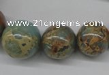 CNS69 15.5 inches 10mm - 22mm round natural serpentine jasper beads