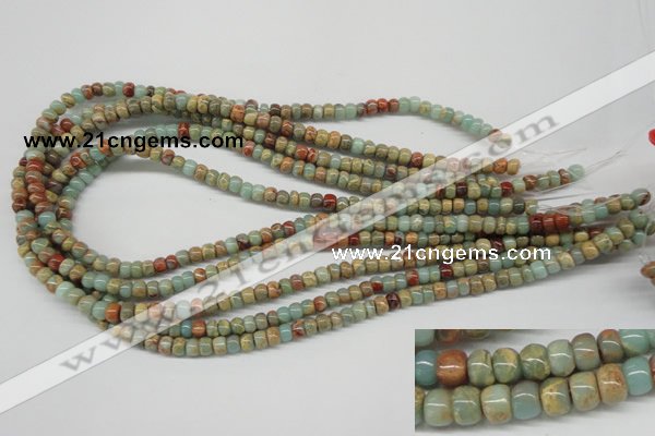 CNS71 15.5 inches 4*6mm rondelle natural serpentine jasper beads