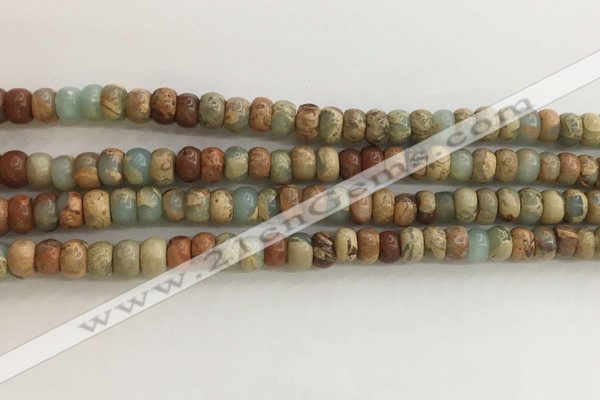 CNS713 15.5 inches 4*6mm rondelle serpentine jasper beads wholesale