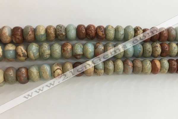 CNS715 15.5 inches 6*10mm rondelle serpentine jasper beads wholesale