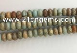 CNS716 15.5 inches 7*12mm rondelle serpentine jasper beads wholesale