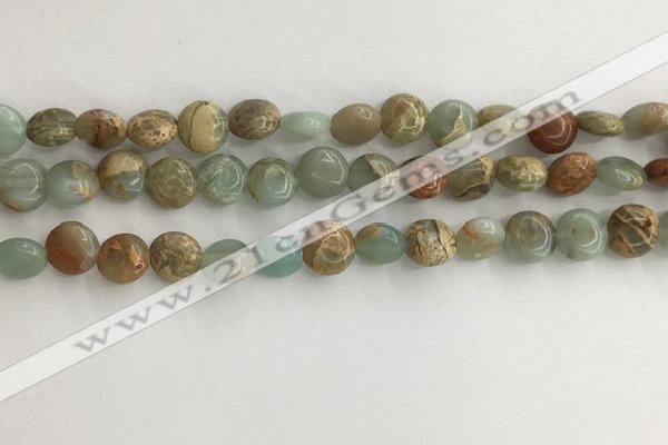 CNS718 15.5 inches 6mm flat round serpentine jasper beads wholesale