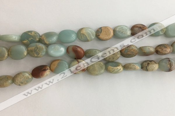 CNS723 15.5 inches 8*10mm oval serpentine jasper beads wholesale