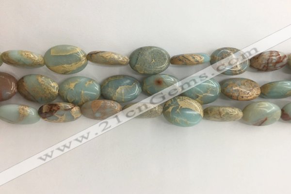 CNS725 15.5 inches 12*16mm oval serpentine jasper beads wholesale