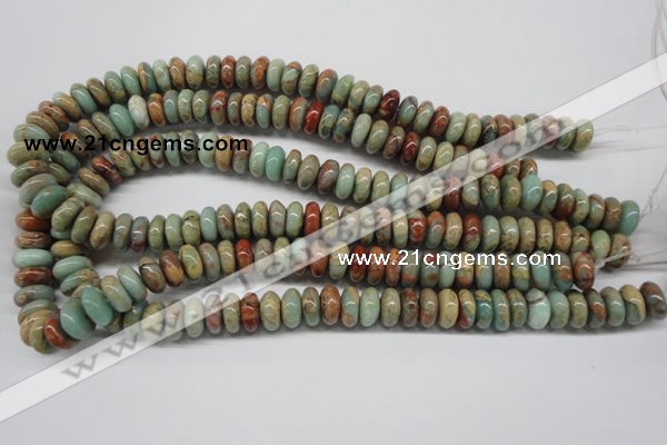 CNS74 15.5 inches 6*12mm rondelle natural serpentine jasper beads