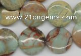 CNS83 15.5 inches 20mm flat round natural serpentine jasper beads