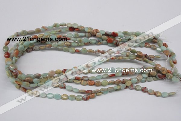 CNS89 15.5 inches 6*8mm oval natural serpentine jasper beads