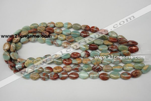 CNS90 15.5 inches 10*14mm oval natural serpentine jasper beads