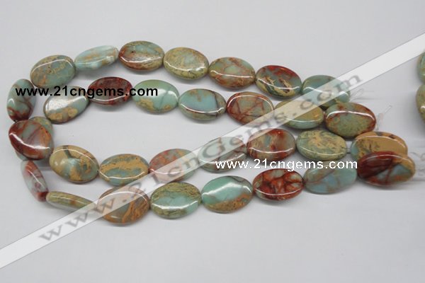 CNS94 15.5 inches 18*25mm oval natural serpentine jasper beads