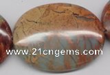 CNS98 15.5 inches 35*45mm oval natural serpentine jasper beads