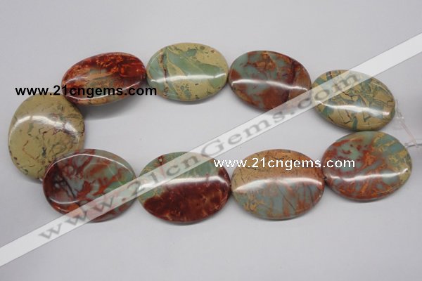 CNS98 15.5 inches 35*45mm oval natural serpentine jasper beads