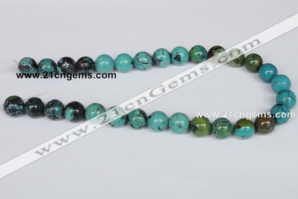 CNT06 16 inches 14mm round natural turquoise beads wholesale