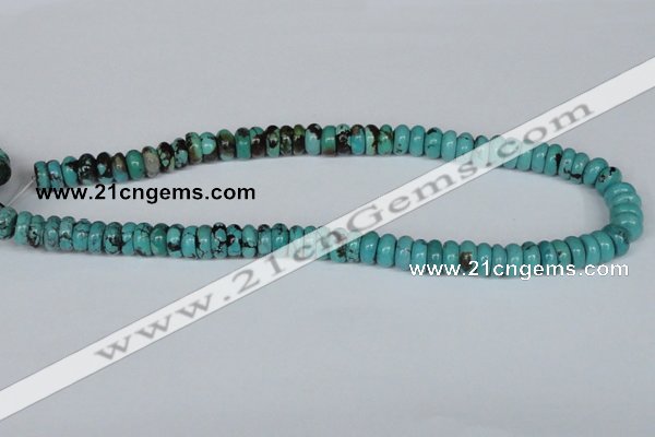 CNT10 16 inches 4*10mm rondelle natural turquoise beads wholesale