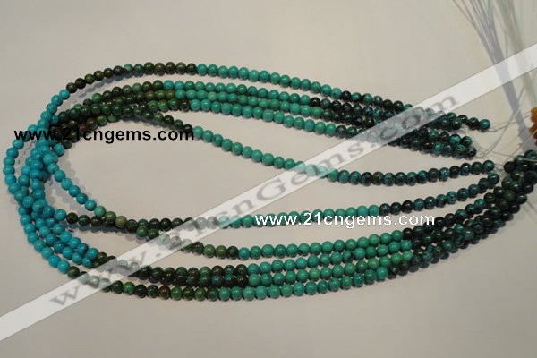 CNT101 15.5 inches 4mm round natural turquoise beads wholesale