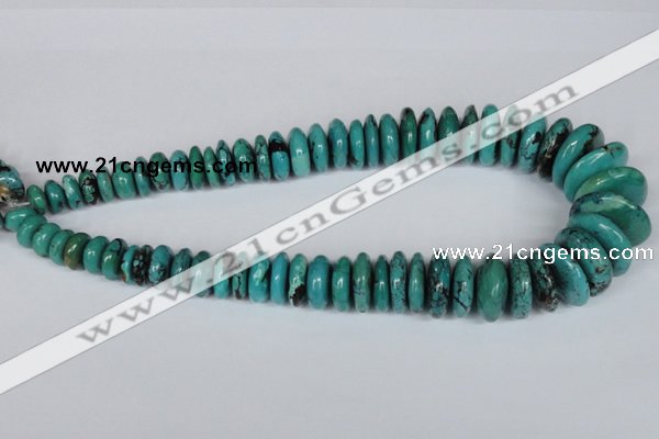 CNT11 16 inches multi-size rondelle natural turquoise beads wholesale