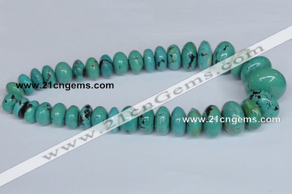 CNT12 16 inches multi-size rondelle natural turquoise beads wholesale