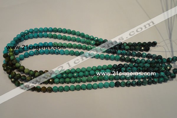 CNT130 15.5 inches 6mm faceted round natural turquoise beads