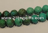 CNT131 15.5 inches 8mm faceted round natural turquoise beads