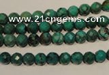 CNT140 15.5 inches 5.5mm - 6mm faceted round natural turquoise beads