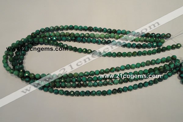 CNT140 15.5 inches 5.5mm - 6mm faceted round natural turquoise beads