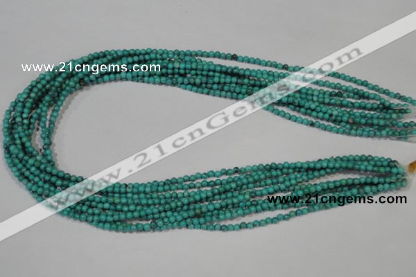 CNT202 15.5 inches 3mm round natural turquoise beads wholesale