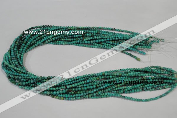 CNT203 15.5 inches 3mm round natural turquoise beads wholesale