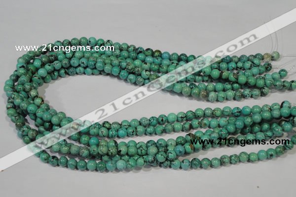 CNT206 15.5 inches 6mm round natural turquoise beads wholesale