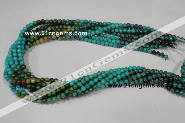 CNT207 15.5 inches 6mm round natural turquoise beads wholesale