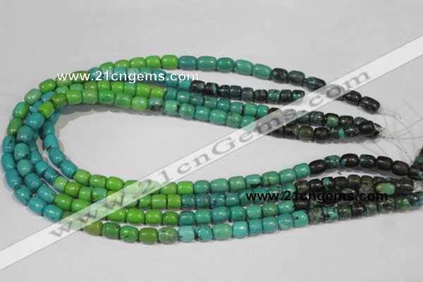 CNT210 15.5 inches 7*5mm – 7*9mm drum natural turquoise beads wholesale