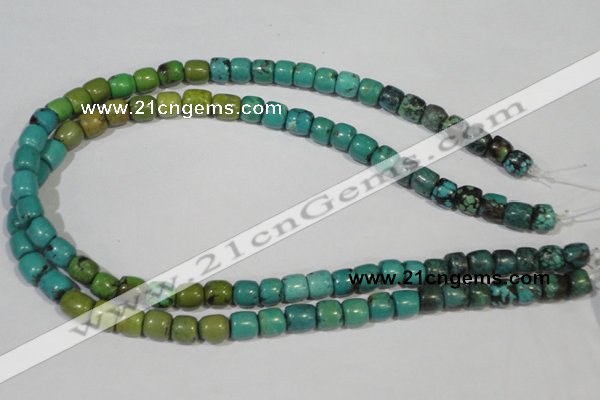 CNT211 15.5 inches 8*8mm – 8*10mm drum natural turquoise beads wholesale