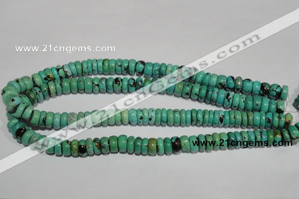 CNT223 15.5 inches 5*11mm rondelle natural turquoise beads wholesale