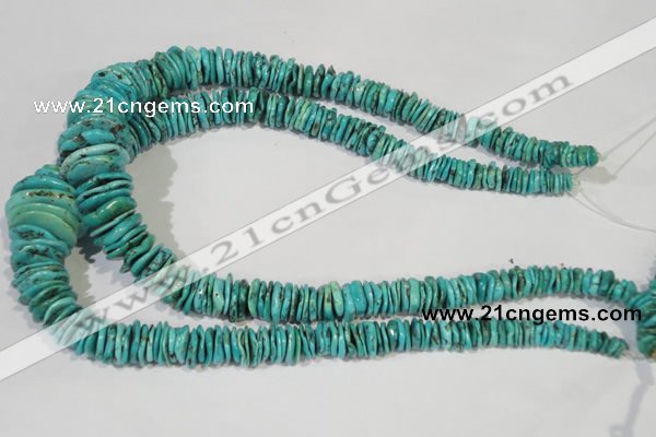 CNT228 15.5 inches 2*6mm - 5*22mm dish natural turquoise beads wholesale