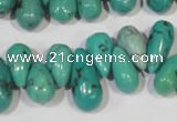 CNT230 Top-drilled 6*12mm - 8*18mm teardrop natural turquoise beads