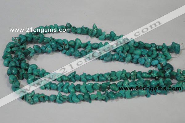 CNT231 15.5 inches 7*12mm animal natural turquoise beads wholesale