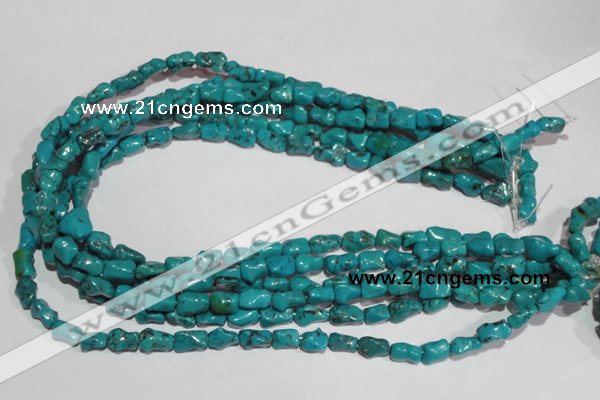 CNT237 15.5 inches 7*10mm bone natural turquoise beads wholesale