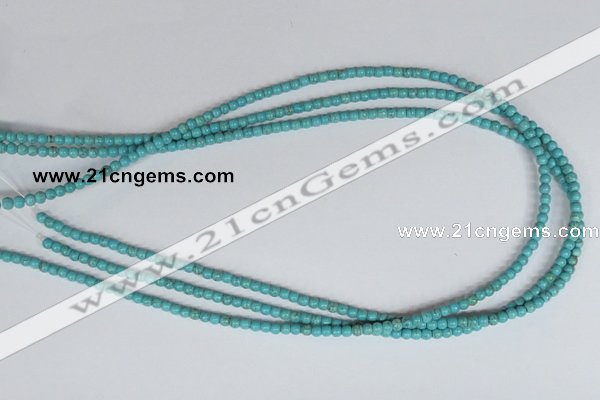 CNT24 16 inches 3.5mm round natural turquoise beads wholesale