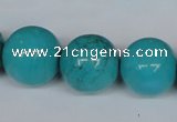 CNT25 16 inches 20mm round natural turquoise beads wholesale