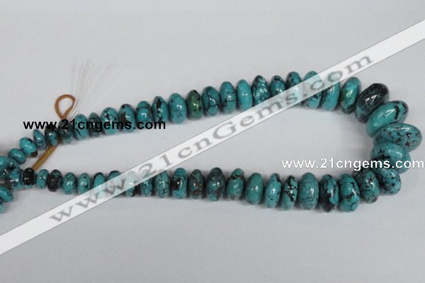 CNT31 16 inches multi-size rondelle natural turquoise beads wholesale