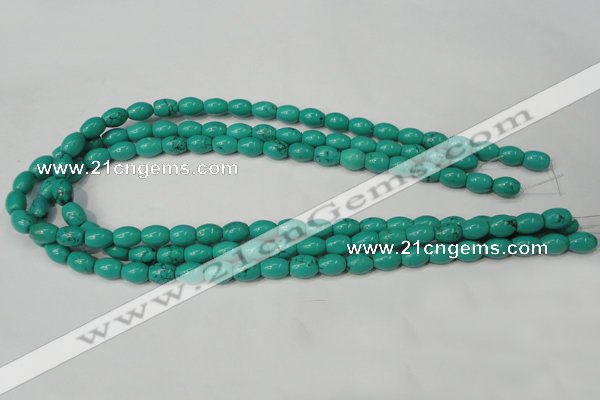 CNT368 15.5 inches 7*10mm rice turquoise beads wholesale