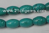 CNT369 15.5 inches 10*14mm rice turquoise beads wholesale