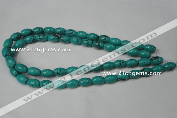 CNT369 15.5 inches 10*14mm rice turquoise beads wholesale