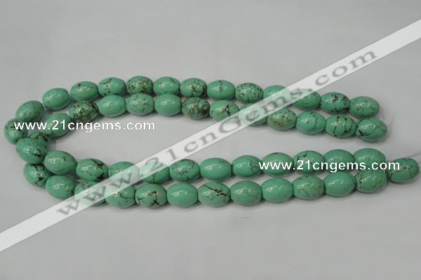 CNT370 15.5 inches 12*16mm rice turquoise beads wholesale