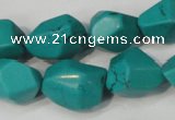 CNT374 15.5 inches 14*18mm faceted nuggets turquoise beads wholesale