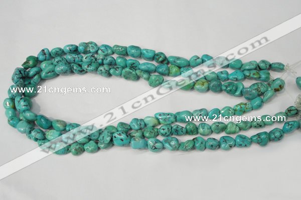 CNT380 15.5 inches 8*12mm nuggets natural turquoise beads