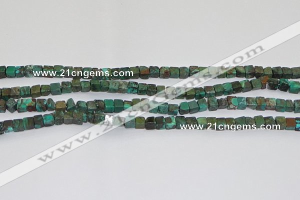 CNT400 15.5 inches 4*4mm cube turquoise beads wholesale