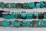 CNT401 15.5 inches 4*4mm cube turquoise beads wholesale