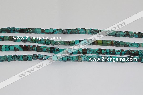 CNT401 15.5 inches 4*4mm cube turquoise beads wholesale