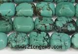 CNT510 15.5 inches 8*10mm - 9*10mm rectangle turquoise gemstone beads