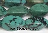 CNT513 15.5 inches 8*15mm twisted rice turquoise gemstone beads